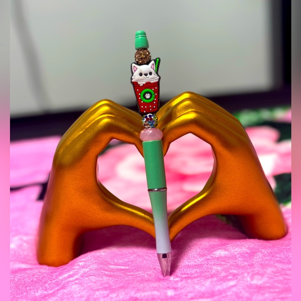 NWT CUSTOM MADE BEADED PEN (COFFEE EDITION)